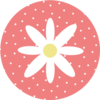 Daisy With Polka Dots Coral Clip Art